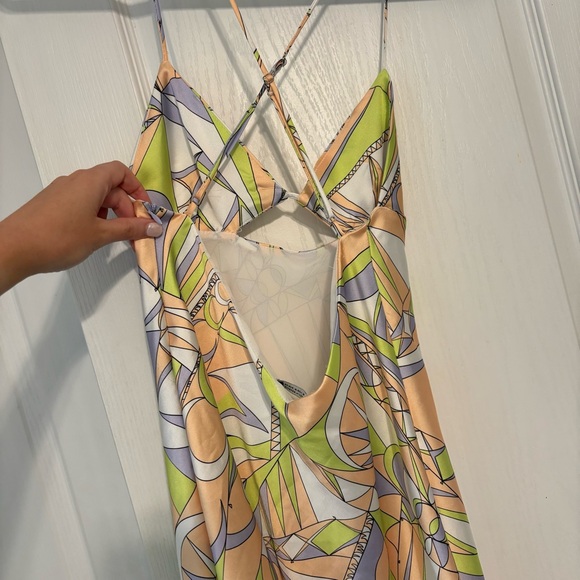 Zara 70s Disco Satin Mini Cutout Dress - Picture 5 of 6